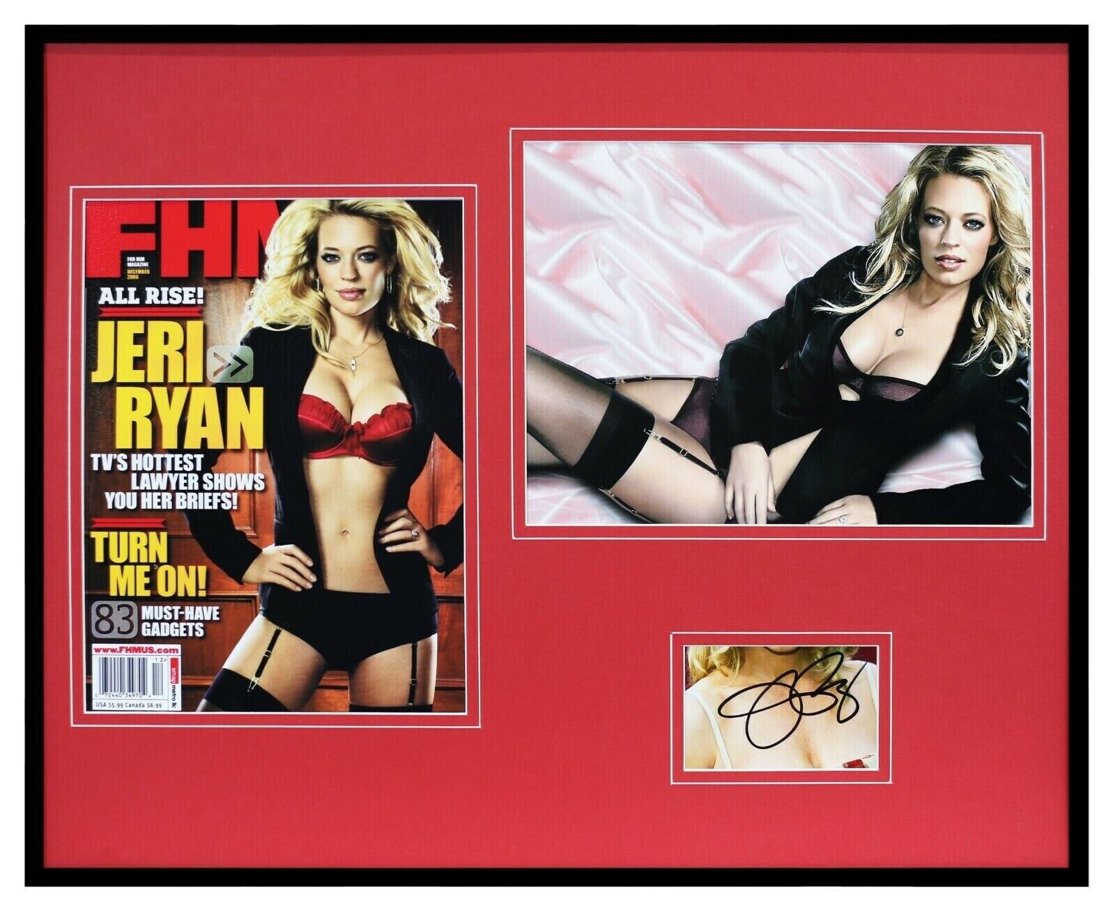 Jeri Ryan Signed Framed 16x20 Lingerie Stockings Photo Set Star Trek