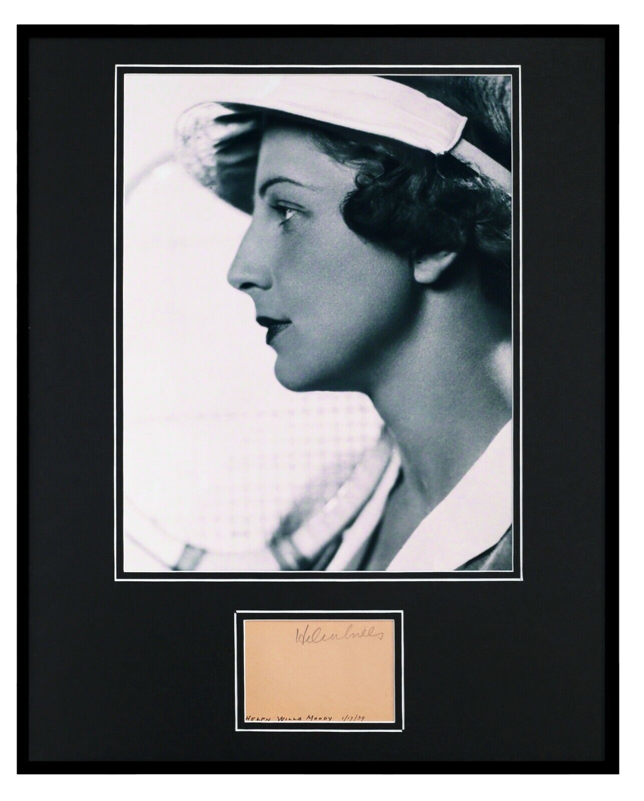 Helen Wills Moody Signed Framed 16x20 Photo Display JSA