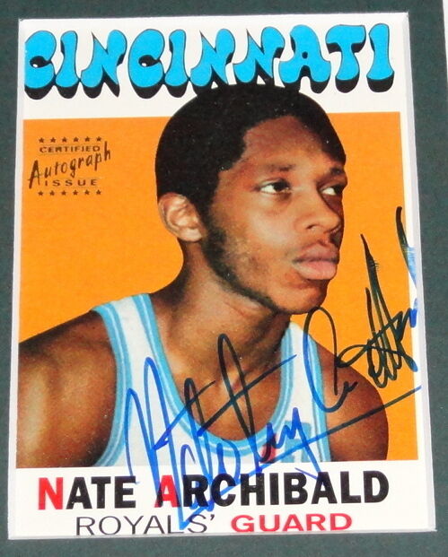 Nate Archibald Signed Framed 11x17 Photo Display TOPPS Celtics