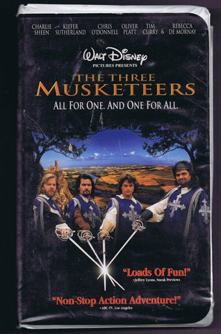 Three Musketeers ORIGINAL Vintage VHS Clamshell Edition Disney Charlie Sheen