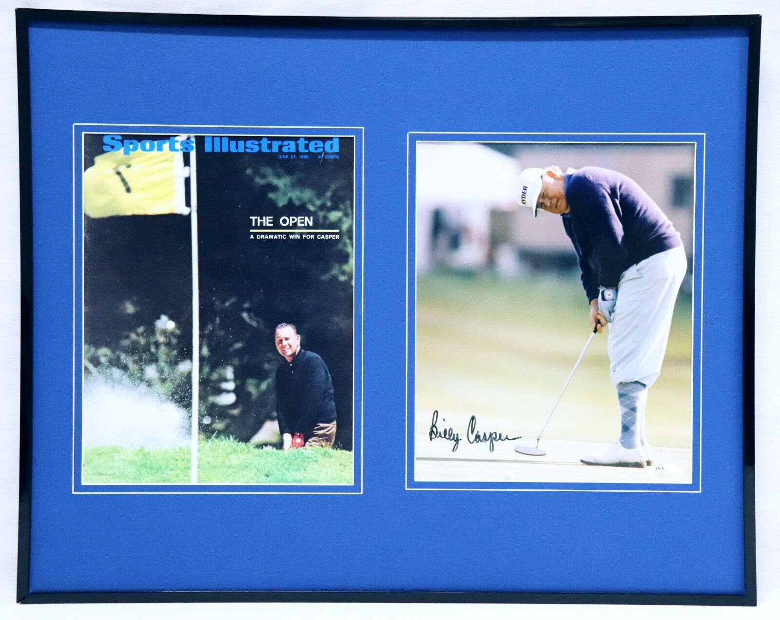 Billy Casper Signed Framed 16x20 Photo Set JSA US Open