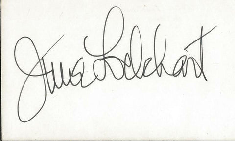 June Lockhart Signed Vintage 3x5 Index Card JSA Lassie Lost in Space