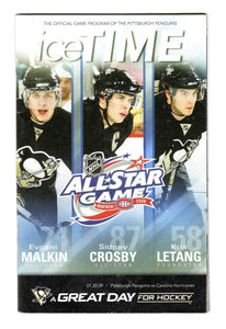 VINTAGE Jan 20 2009 Pittsburgh Penguins Carolina Program All Star Game Cover