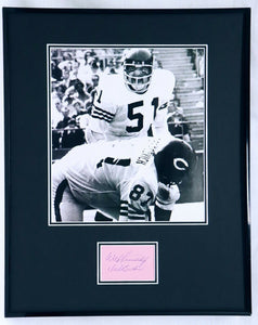 Dick Butkus Signed Framed 16x20 Photo Display JSA Chicago Bears