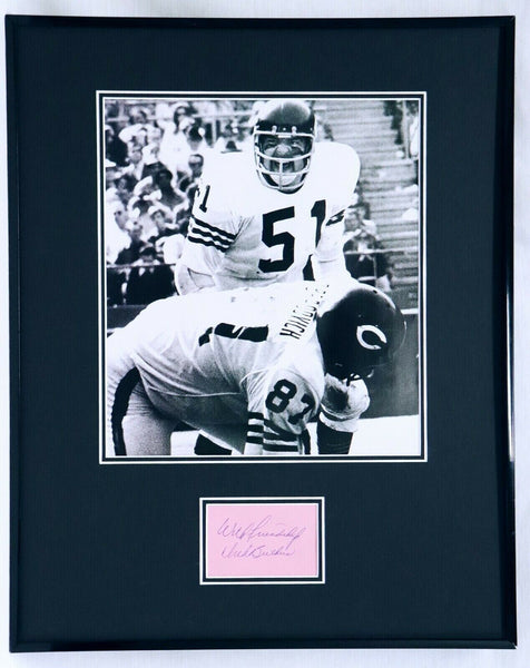 Dick Butkus Signed Framed 16x20 Photo Display JSA Chicago Bears