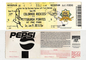 Kris Benson +1 Signed June 29 2003 Colorado Rockies @ Pittsburgh Pirates Ticket