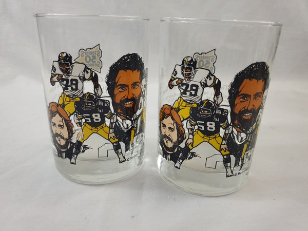 VINTAGE 1982 McDonald's Steelers 50 Years Glass Jack Lambert Franco Harris