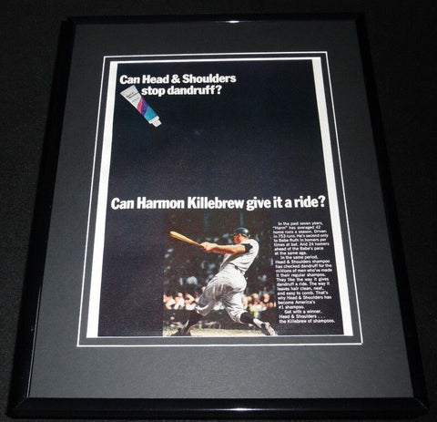 Harmon Killebrew 1968 Head & Shoulders 11x14 Framed ORIGINAL Advertisement