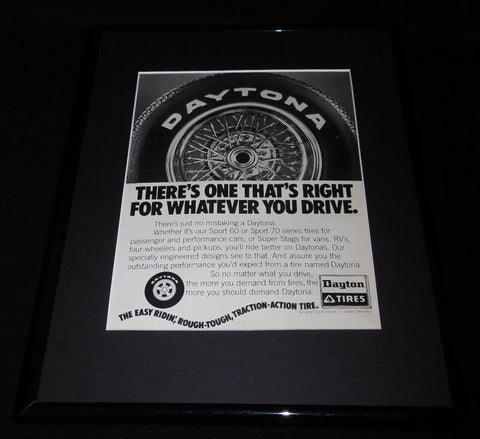 1978 Dayton Tires Framed 11x14 ORIGINAL Vintage Advertisement