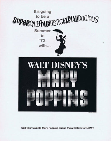 Mary Poppins 1972 ORIGINAL Vintage 9x12 Industry Ad Julie Andrews