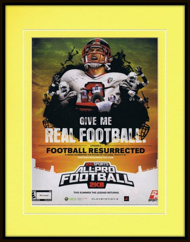 All Pro Football 2K8 XBox Framed 11x14 ORIGINAL Vintage Advertisement