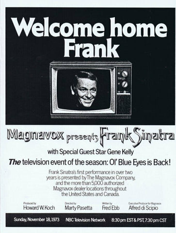 Frank Sinatra Returns to NBC 1973 ORIGINAL Vintage 9x12 Industry Ad Gene Kelly