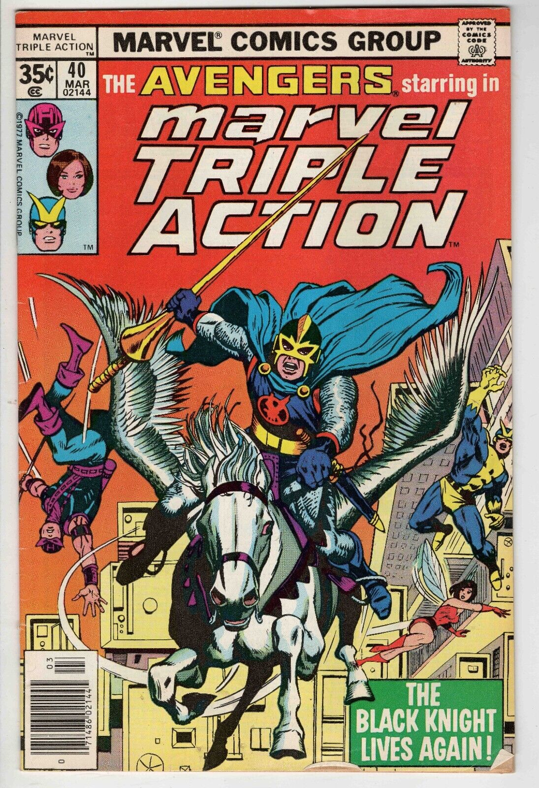 Marvel Triple Action #40 VINTAGE 1978 Reprints Avengers 48 Black Knight