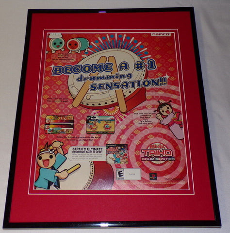 Taiko Drum Master 2004 PS2 Framed 11x14 ORIGINAL Advertisement