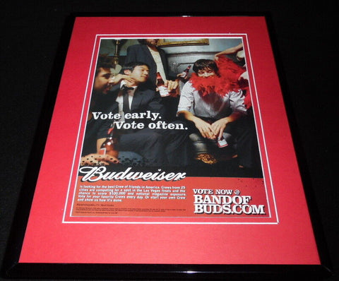 Budweiser Beer Band of Buds 2010 Framed 11x14 ORIGINAL Vintage Advertisement