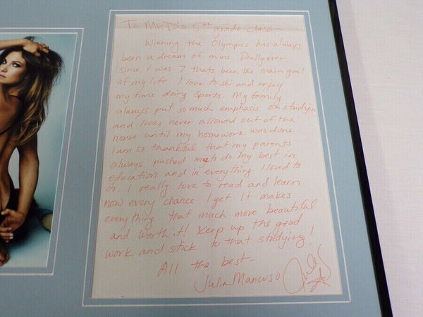 Julia Mancuso Signed Framed 16x20 Handwritten Letter & Photo Display 