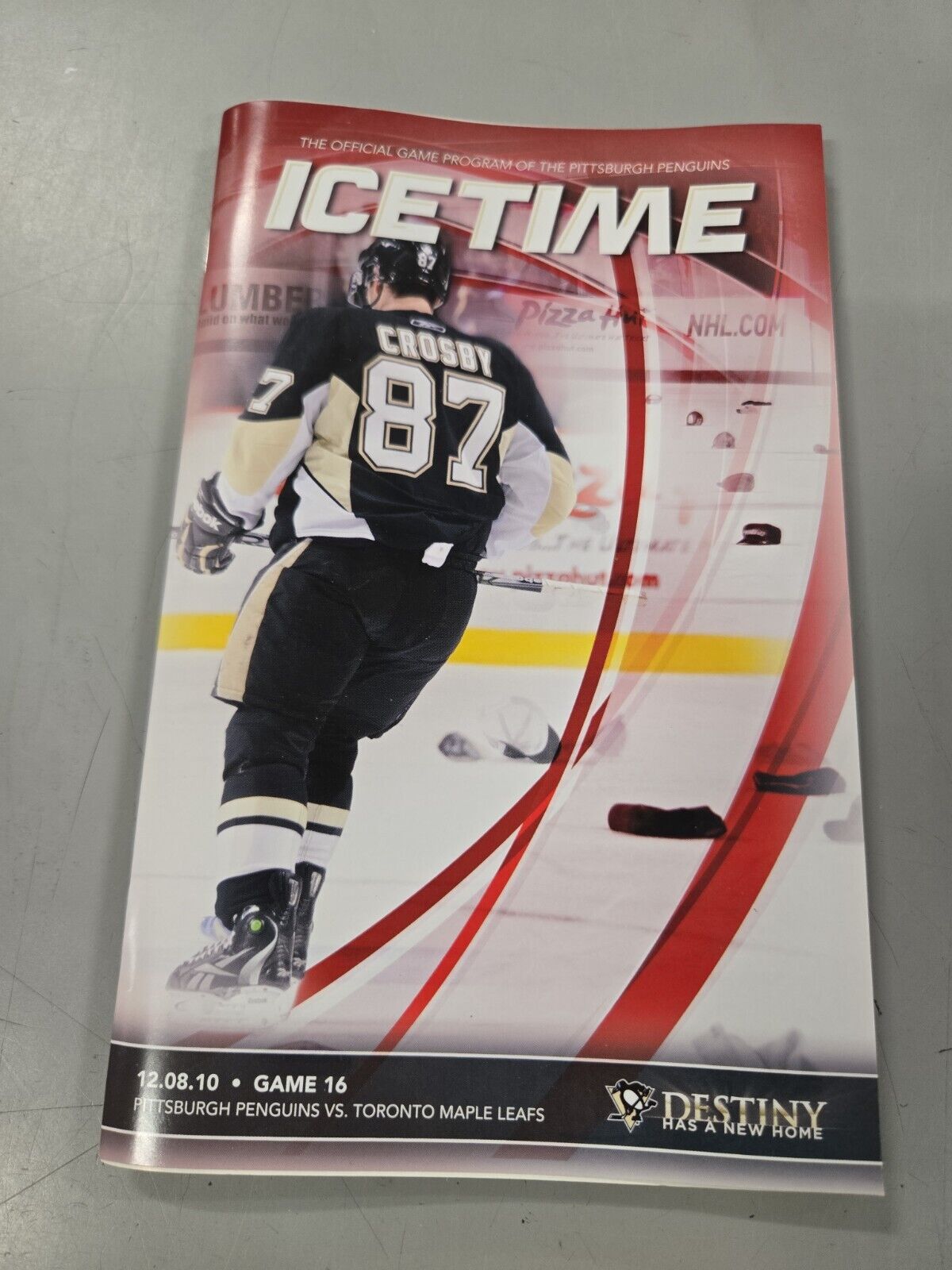 Dec 8 2010 Maple Leafs @ Penguins Program Sidney Crosby 2 Goals