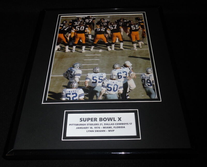 Super Bowl X Pittsburgh Steelers vs Dallas Cowboys Framed 11x14 Photo Display 