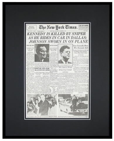 New York Times Nov 23 1963 Framed 16x20 Front Page Poster John F Kennedy JFK