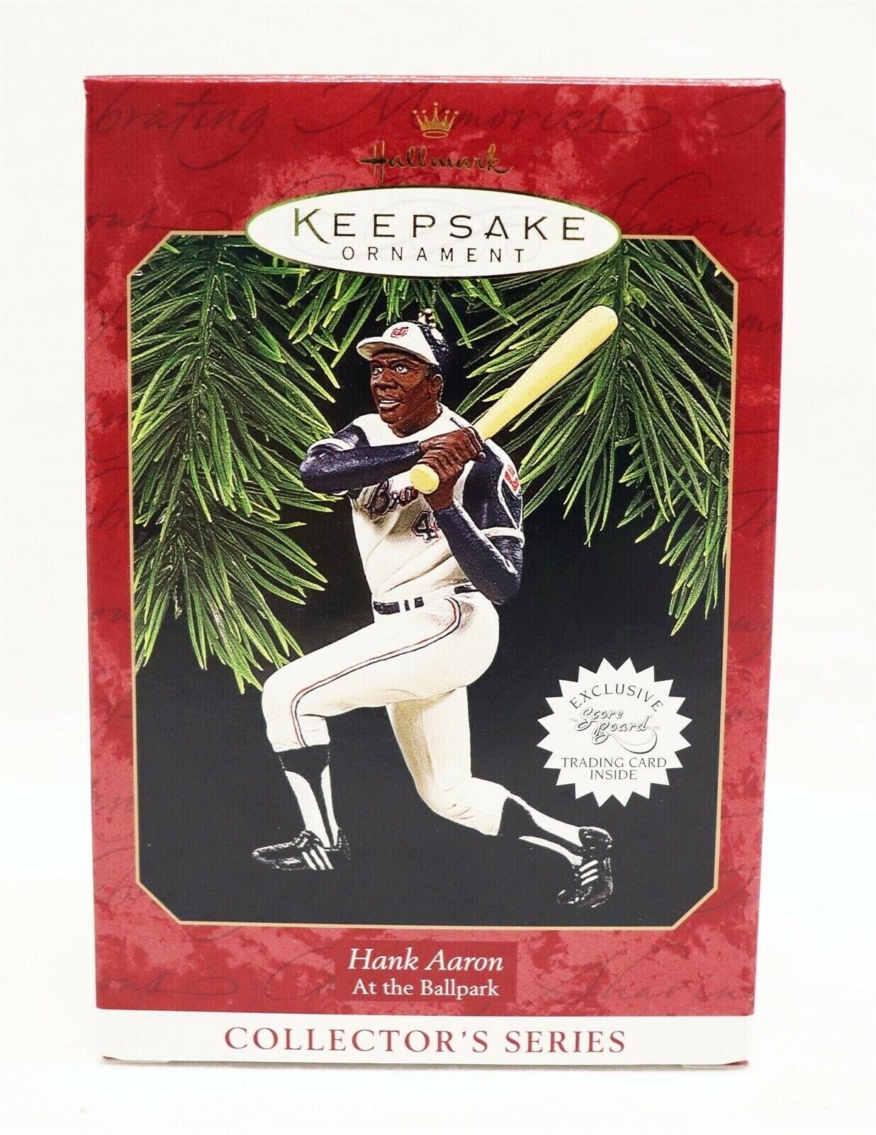 1997 Hallmark Keepsake Christmas Ornament Dickens Hank Aaron Braves