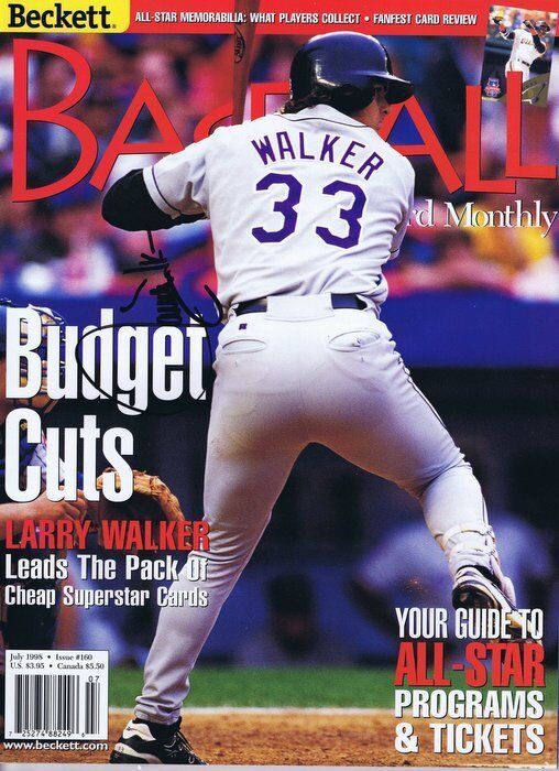 Larry Walker Signed 1995 Beckett Baseball Full Magazine Rockies