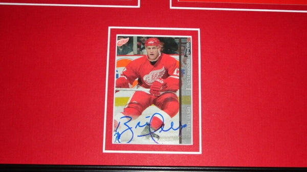 Brett Hull Signed Framed 16x20 Photo Set Red Wings