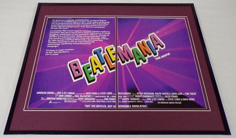 1981 Beatlemania 16x20 ORIGINAL Vintage Framed Industry Ad