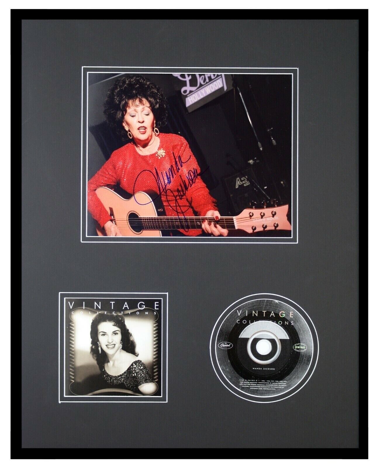 Wanda Jackson Signed Framed 16x20 Vintage Collection CD & Photo Display