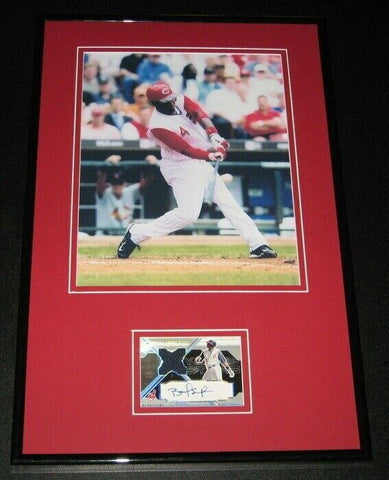 Brandon Phillips Signed Framed Game Used Rookie Card & Photo Display UDA Reds