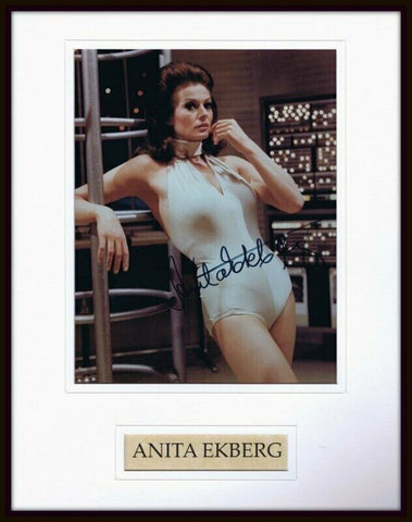 Anita Ekberg Signed Framed 11x14 Photo Display JSA