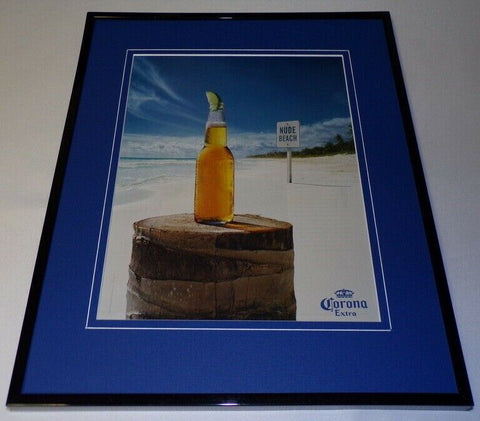 Corona Extra Beer 2004 Nude Beach Framed 11x14 ORIGINAL Vintage Advertisement