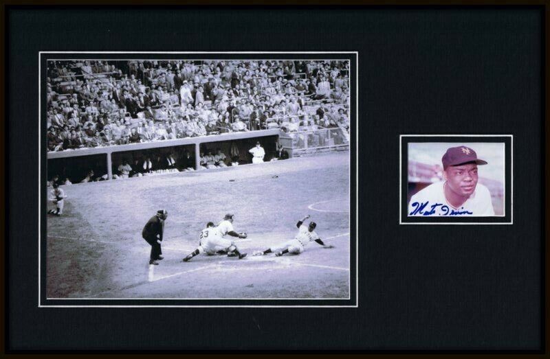 Monte Irvin World Series Signed Framed 11x17 Photo Display JSA Giants