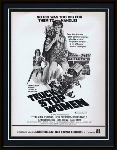 ORIGINAL Vintage 1974 Truck Stop Women 11x14 Framed Advertisement