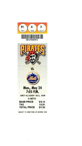 May 24 1999 New York Mets @ Pittsburgh Pirates Ticket Mike Piazza