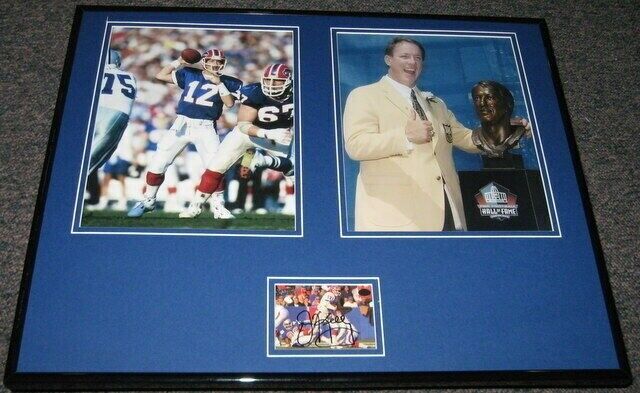 Jim Kelly Signed Framed 16x20 Photo Set Bills Hall of Fame Miami