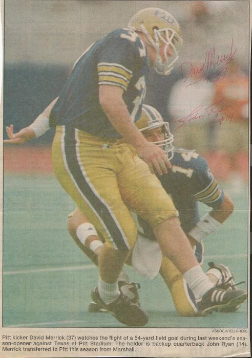 David Merrick & John Ryan Dual Signed 1994 Newspaper Clipping Photo Pitt 