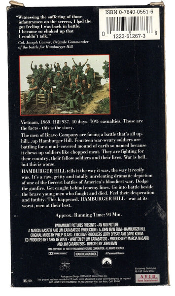 Hamburger Hill VINTAGE VHS Cassette Dylan McDermott Don Cheadle