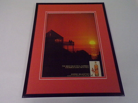 1982 Johnnie Walker Red Framed 11x14 ORIGINAL Vintage Advertisement 