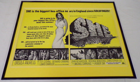 1965 SHE / Ursula Andress 16x20 Framed ORIGINAL Industry Advertisement 