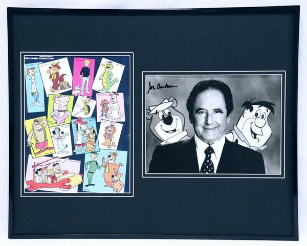 Joe Barbera Signed Framed 16x20 Photo Set JSA Hanna Barbera Jetsons Flintstones