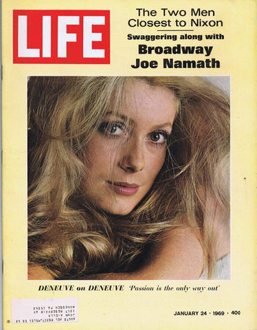 ORIGINAL Vintage Life Magazine January 24 1969 Catherine Deneuve Joe Namath