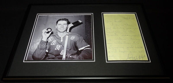 Andy Bathgate Signed Framed 12x18 Handwritten Letter & Photo Display Rangers