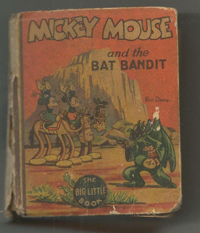 Mickey Mouse + Bat Bandit ORIGINAL Vintage 1935 Whitman Big Little Book Disney