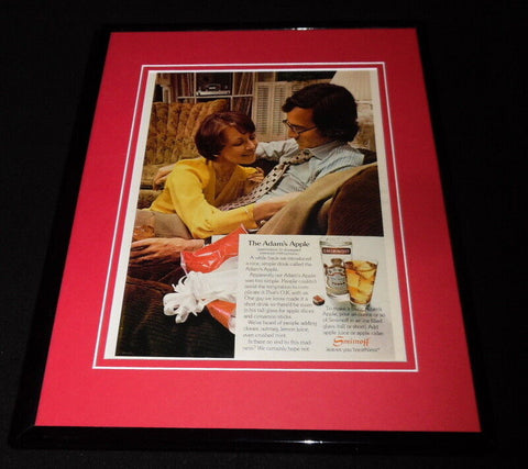 1973 Smirnoff Vodka Adam's Apple Framed 11x14 ORIGINAL Advertisement