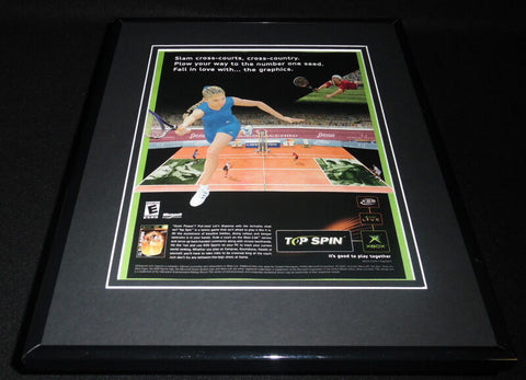 Top Spin Tennis 2004 XBox Framed 11x14 ORIGINAL Vintage Advertisement