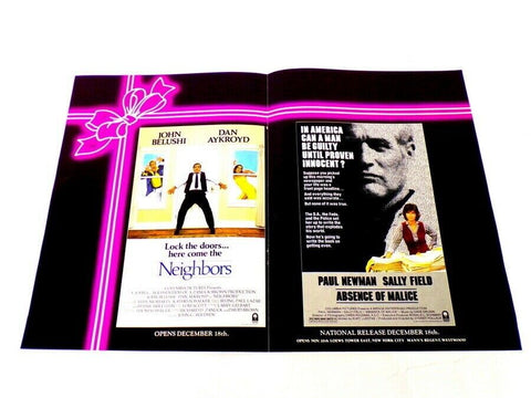 ORIGINAL Vintage 1981 Neighbors / Absence of Malice 12x18 Industry Ad Poster 