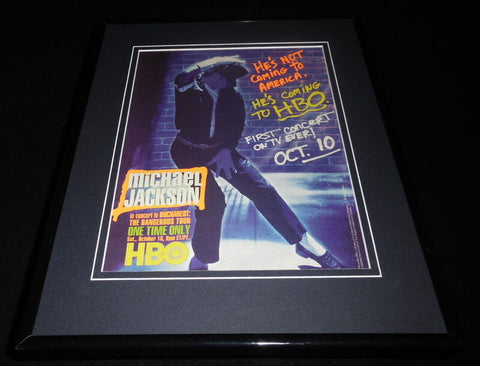 Michael Jackson 1992 Dangerous Tour Framed 11x14 ORIGINAL Vintage Advertisement 