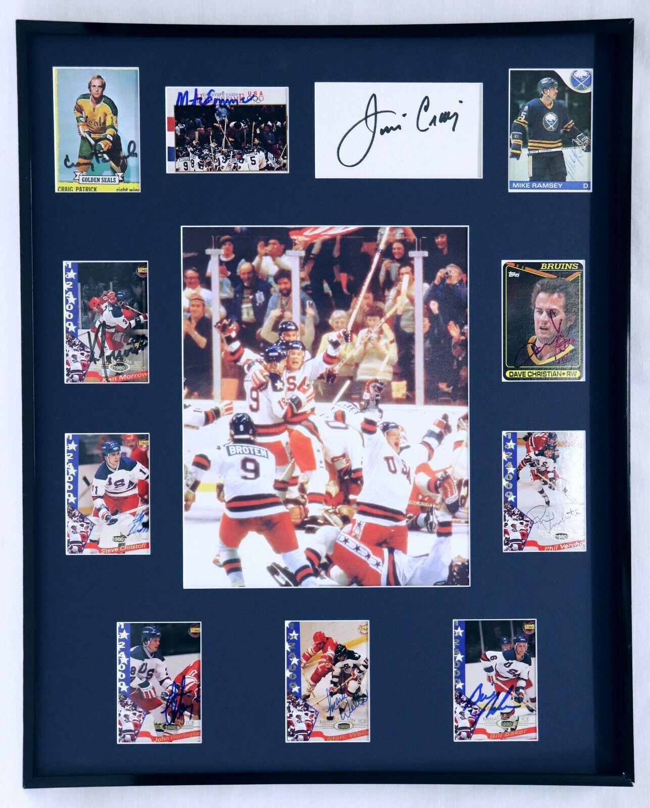 1980 Miracle on Ice USA Hockey Team Signed Framed 16x20 Photo Display I