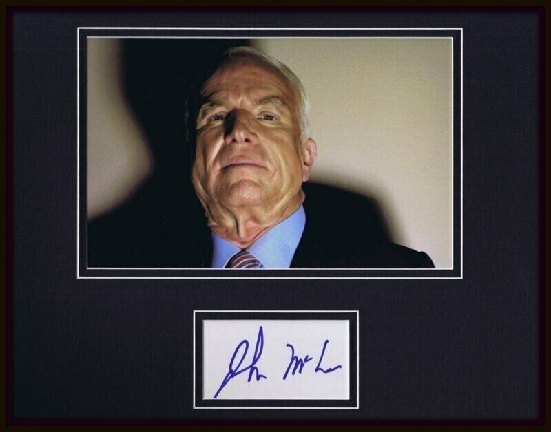 John McCain Signed Framed 11x14 Photo Display JSA 