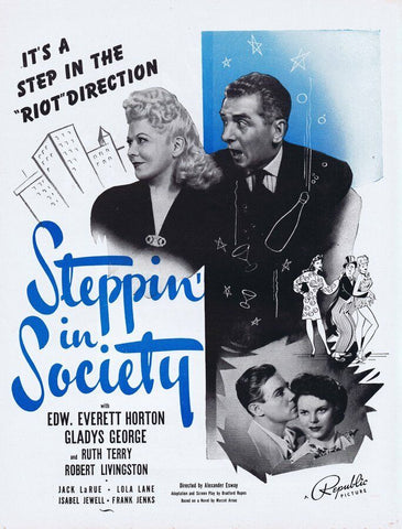 Steppin in Society 1945 ORIGINAL Vintage 9x12 Industry Ad Edward Everett Horton